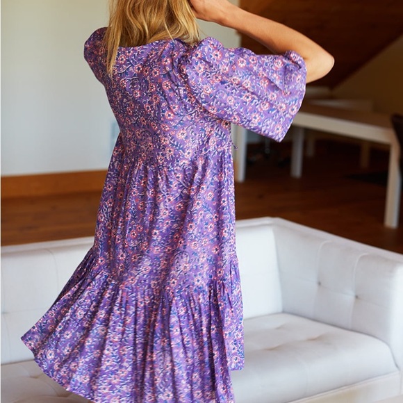 Emerson Fry India Collection Isla Dress Size M/L Cotton Organic Festival Style - Picture 3 of 11